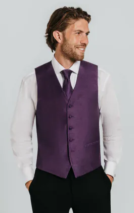 Dark Purple Dupion Vest