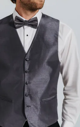 Dark Grey Dupion Vest