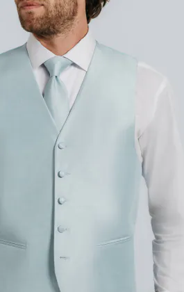 Powder Blue Dupion Vest