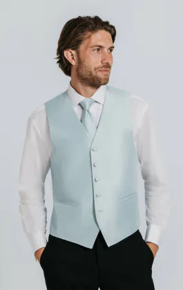 Powder Blue Dupion Vest