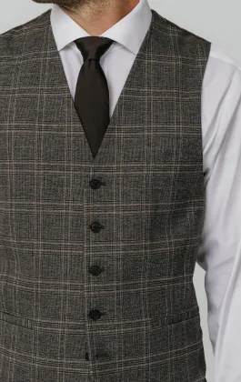 Brown Check Vest