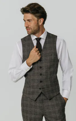 Brown Check Vest