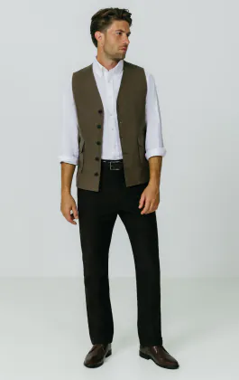 Olive Moleskin Vest