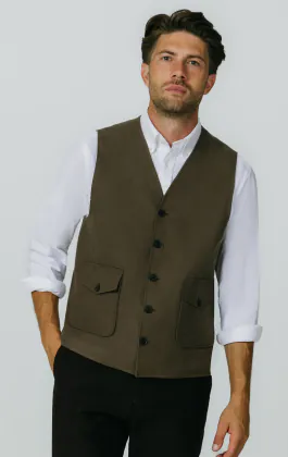 Olive Moleskin Vest