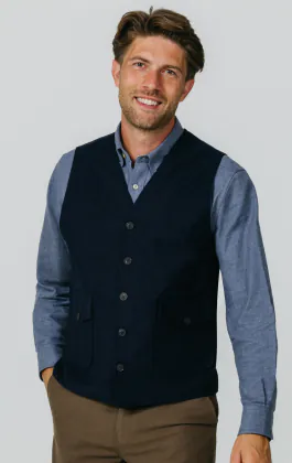 Navy Moleskin Vest