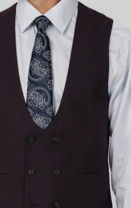 Blackberry Twill Double Breasted Vest