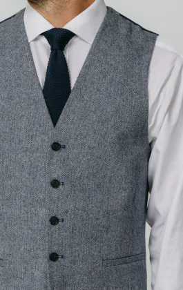 Blue Donegal Tweed Vest