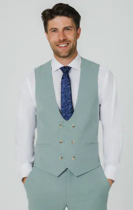 Mint Green Hopsack Vest